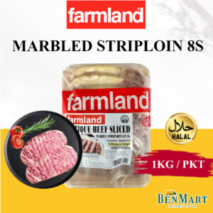 [Frozen] Farmland Premium Meltique Marble Beef Striploin Steak 8s x 130g - Australia