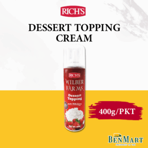 [Chill] Wilber Farms Dessert Topping Whipped Cream Can 400g - Halal - Belgium