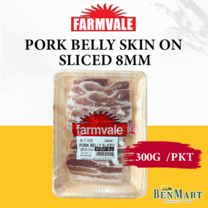 [Frozen] Farmvale EU Pork Belly Skin On Sliced 8mm 300g