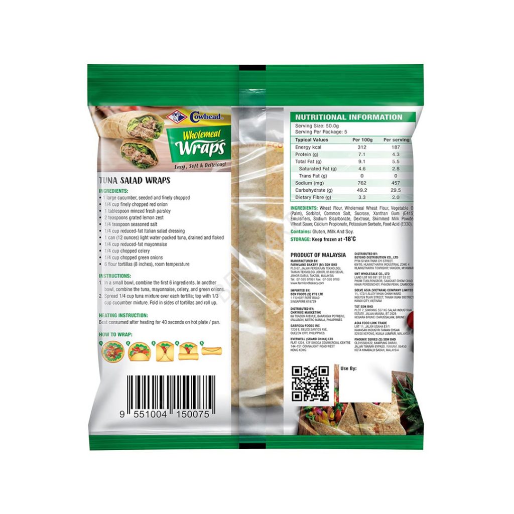 COWHEAD WHOLEMEAL WRAPS 250G Ben Mart cowhead-wholemeal-wraps-250g-ben-mart