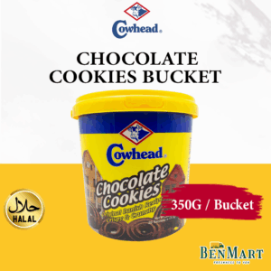 [Dry] Cowhead Chocolate Cookies Bucket 350g – Halal – Malaysia