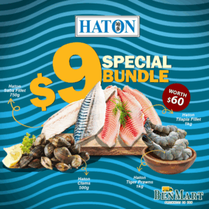 9.9 [BenMart Frozen] Haton $9 Seafood Bundle <Worth $60> Saba Fish/Tilapia/Clams/Tiger Prawns